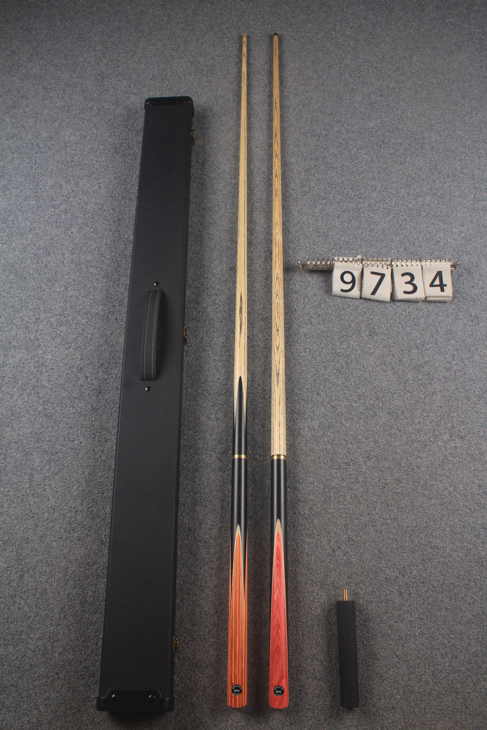 3/4 ASH english pool cue + break cue + case # 9734
