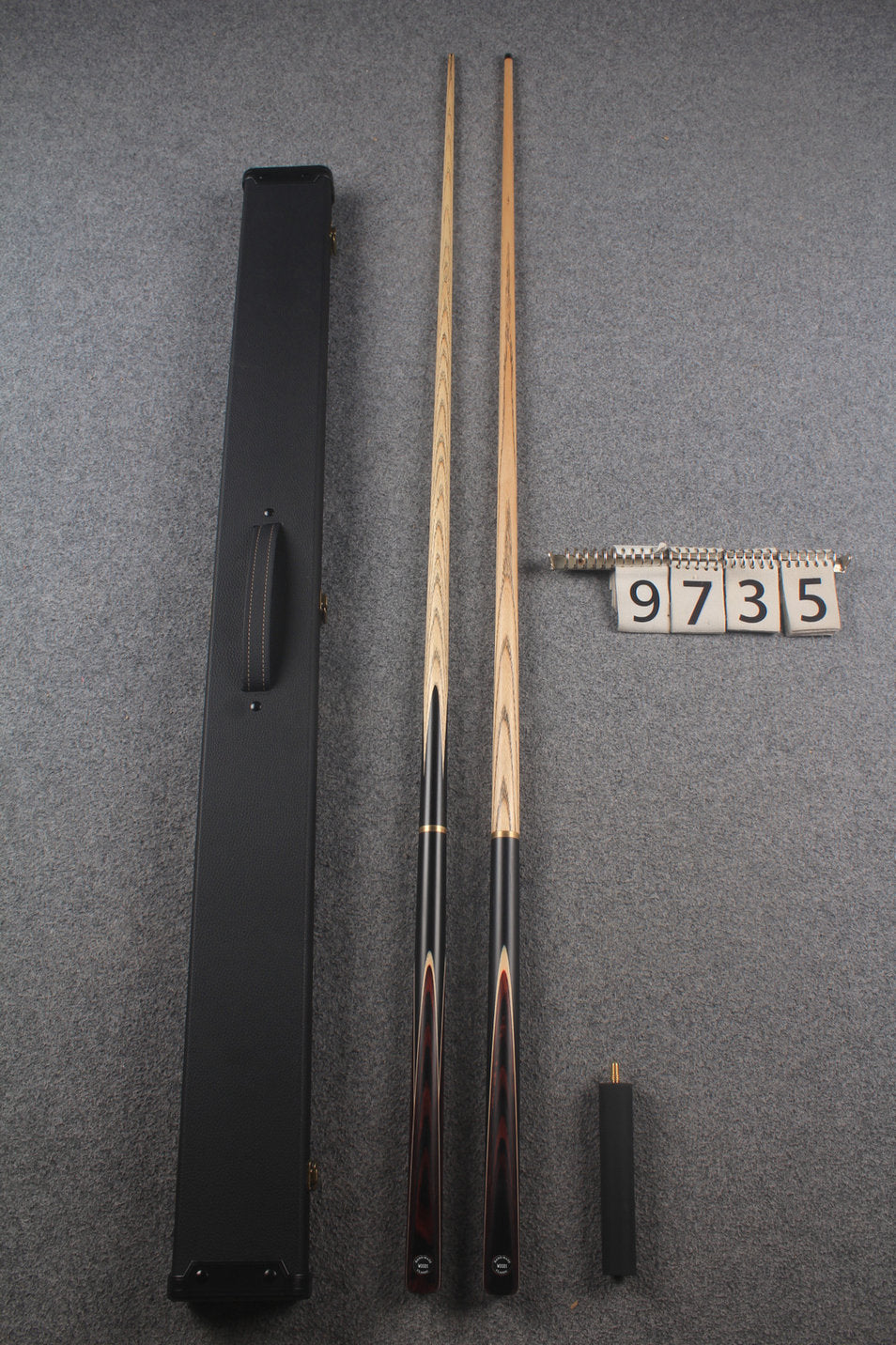 3/4 ASH english pool cue + break cue + case # 9735