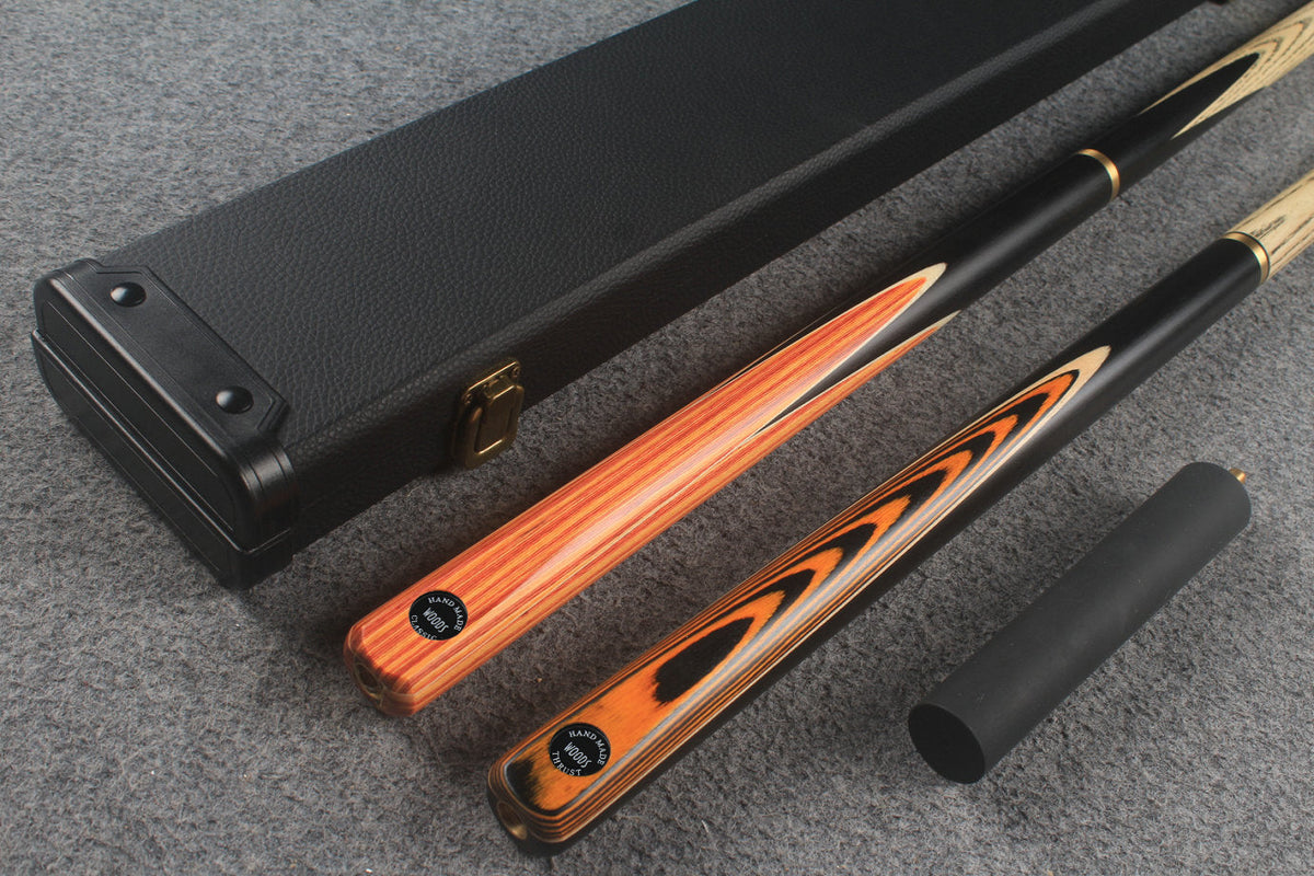 3/4 ASH english pool cue + break cue + case # 9972 WOODS CUES
