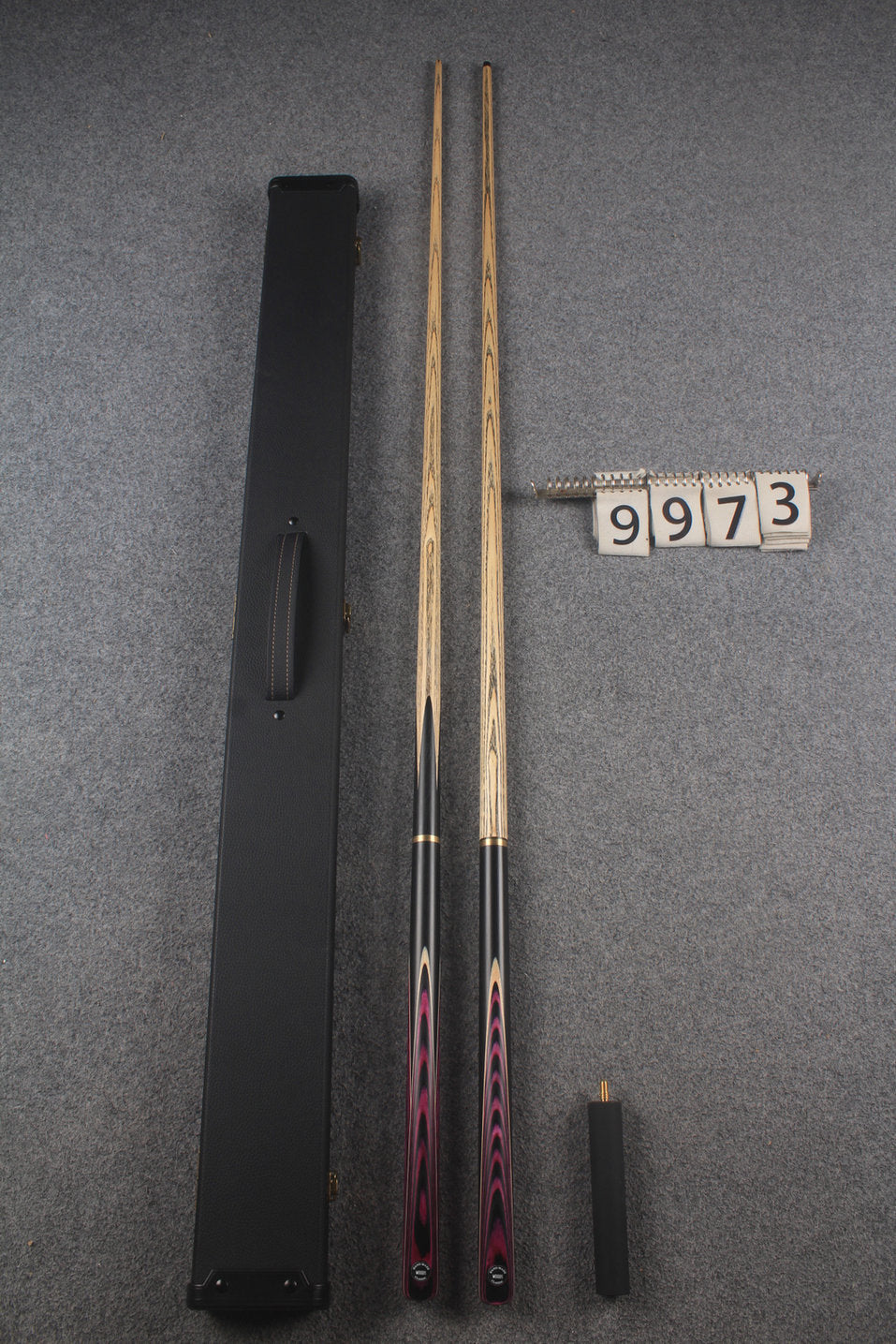 3/4 ASH english pool cue + break cue + case # 9973 WOODS CUES