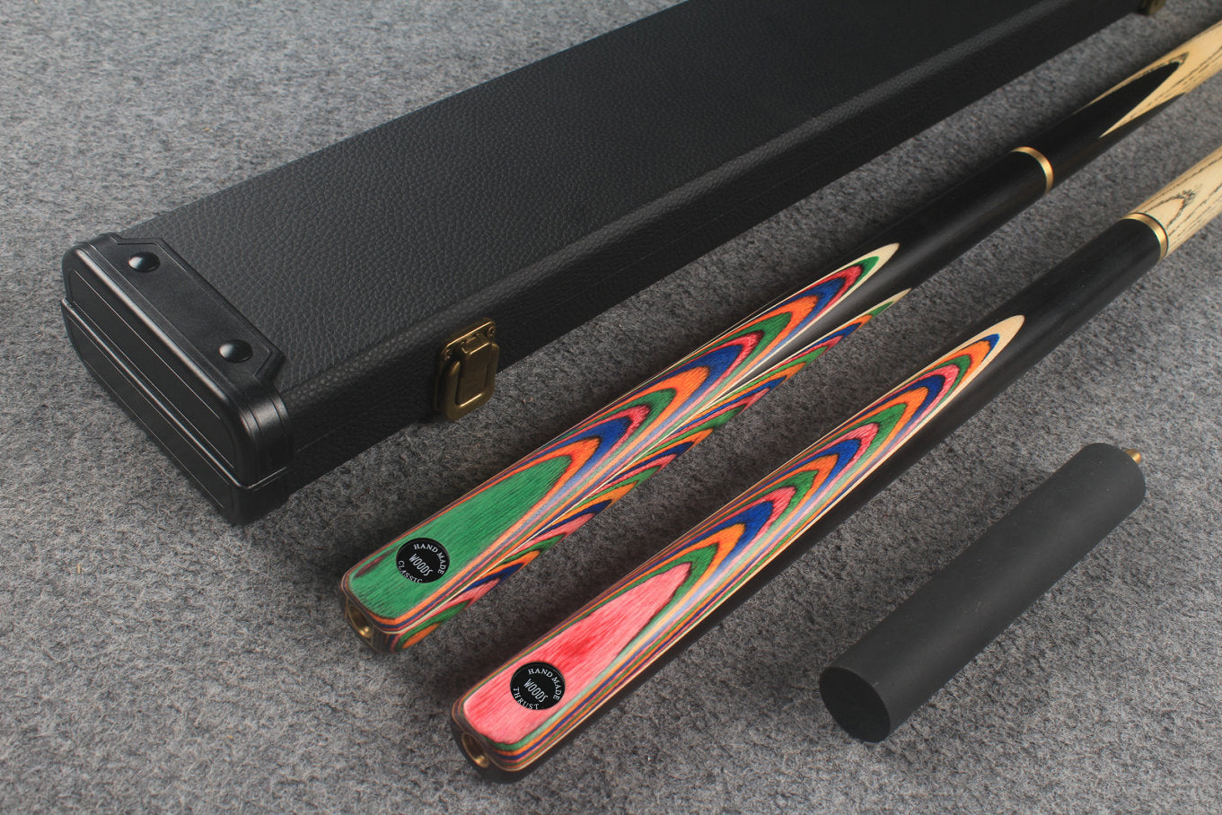3/4 ASH english pool cue + break cue + case # 9974 WOODS CUES