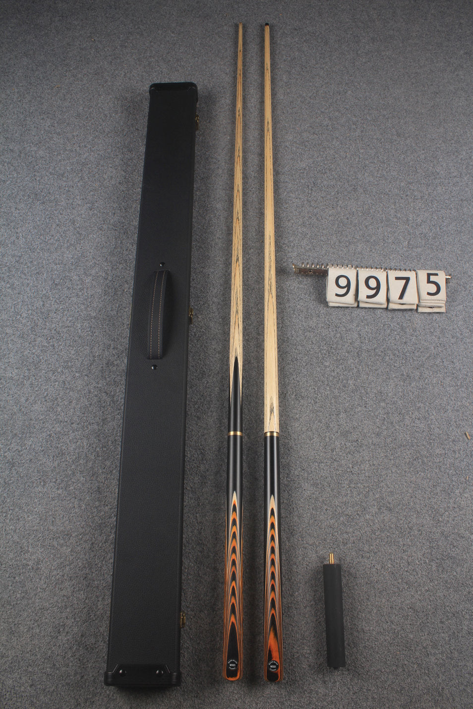 3/4 ASH english pool cue + break cue + case # 9975 WOODS CUES