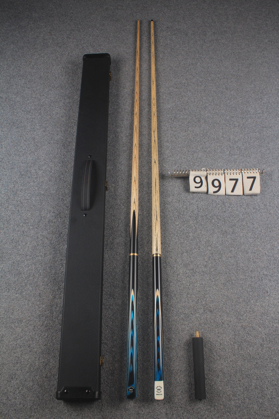 3/4 ASH english pool cue + break cue + case # 9977 WOODS CUES