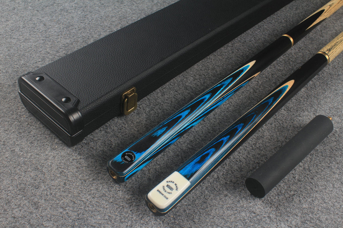 3/4 ASH english pool cue + break cue + case # 9977 WOODS CUES
