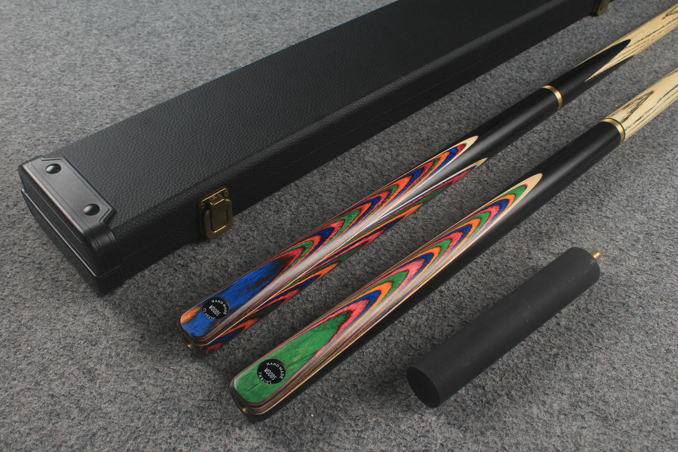3/4 ASH english pool cue + break cue + case # 9979 WOODS CUES