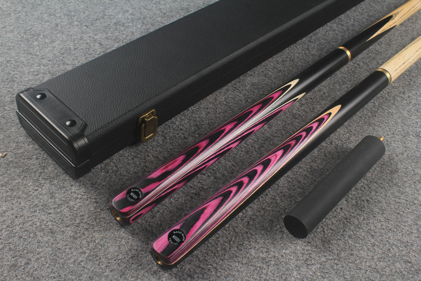 3/4 ASH english pool cue + break cue + case # 9980 WOODS CUES