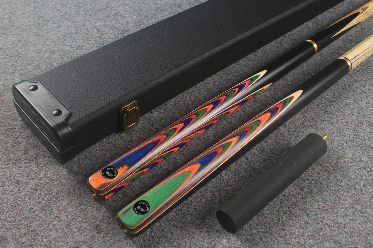 3/4 ASH english pool cue + break cue + case # 9981 WOODS CUES