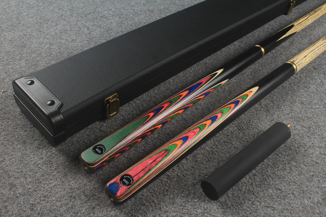 3/4 ASH english pool cue + break cue + case # 9983 WOODS CUES