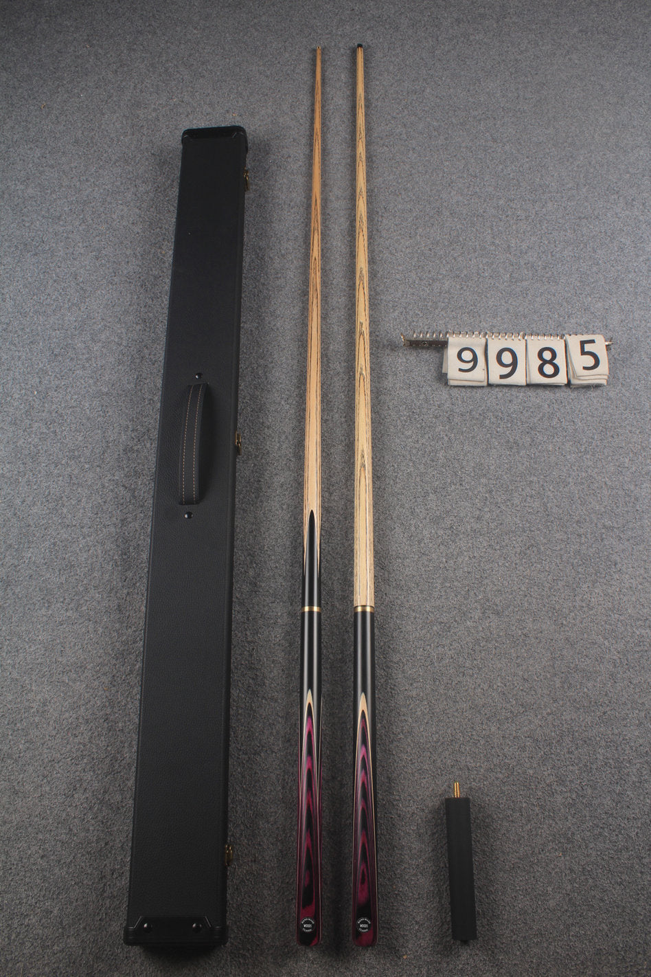 3/4 ASH english pool cue + break cue + case # 9985 WOODS CUES