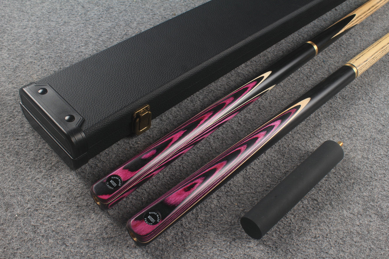 3/4 ASH english pool cue + break cue + case # 9985 WOODS CUES