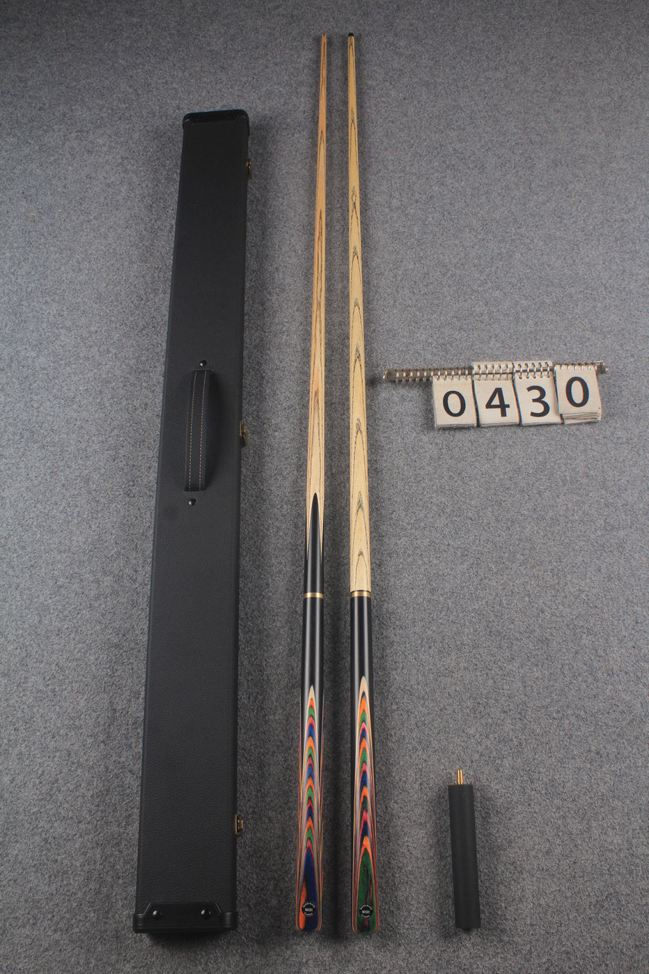 3/4 ASH english pool cue + break cue + case # 430