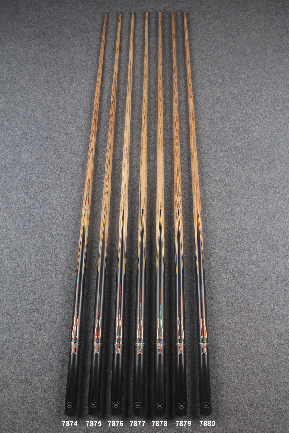 1 piece ash inlay snooker cue  #7874-#7880