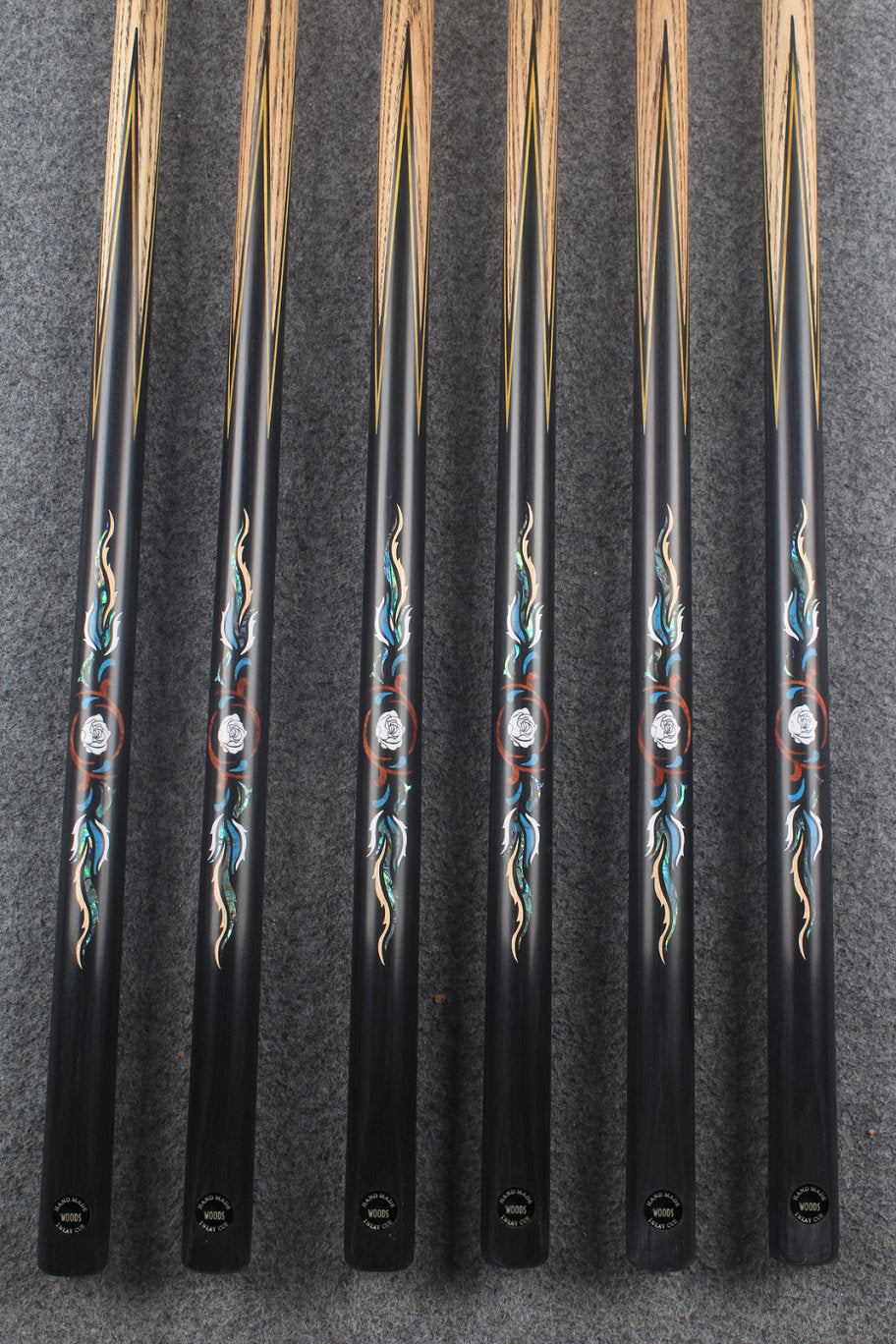 1 piece ash inlay snooker cue  #7881-#7886