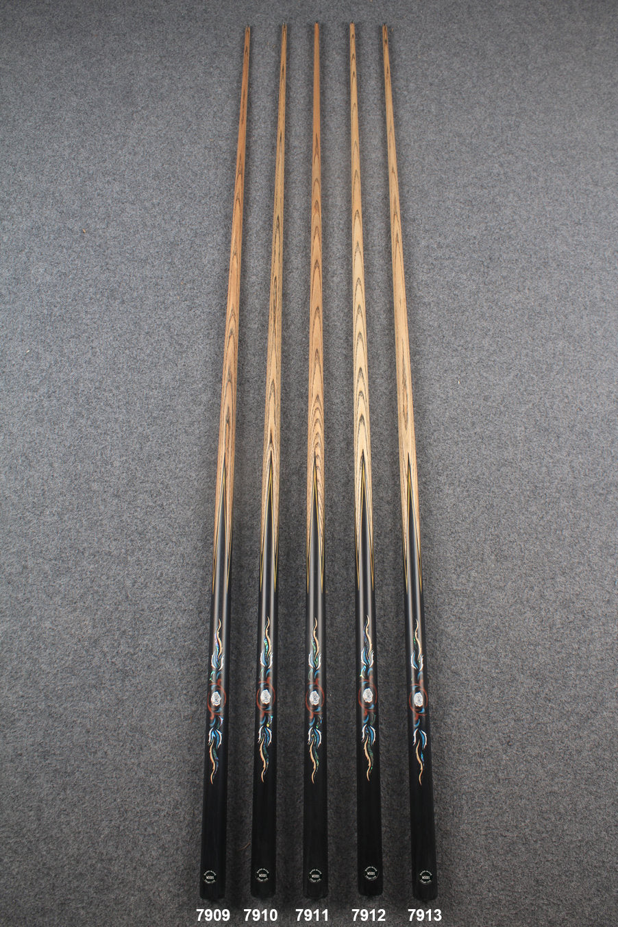 1 piece ash inlay english pool cue  #7909-#7913