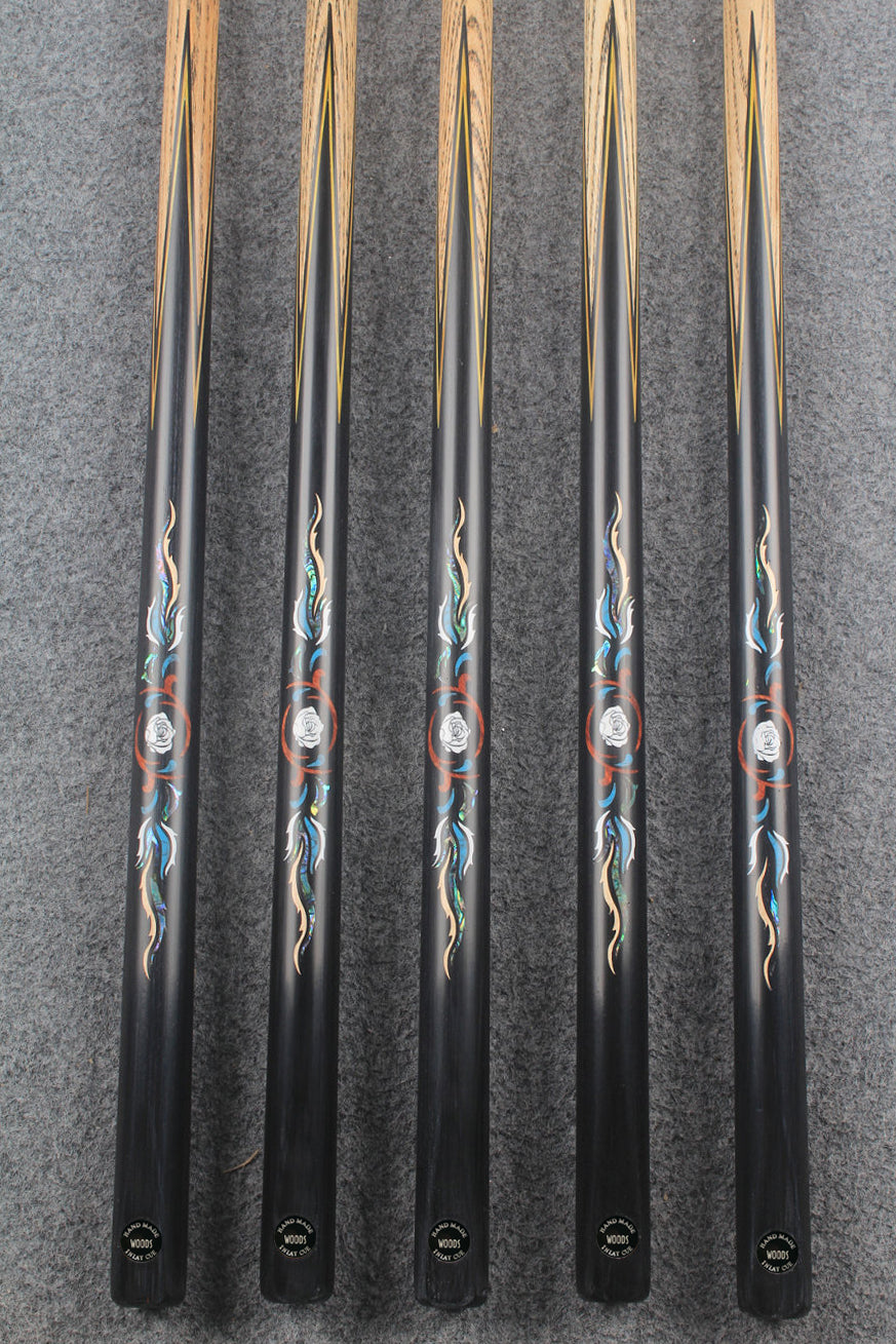 1 piece ash inlay english pool cue  #7909-#7913