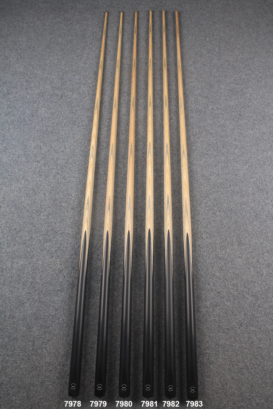 CHEVRONS+ 1 piece ash snooker cue  #7978- #7983