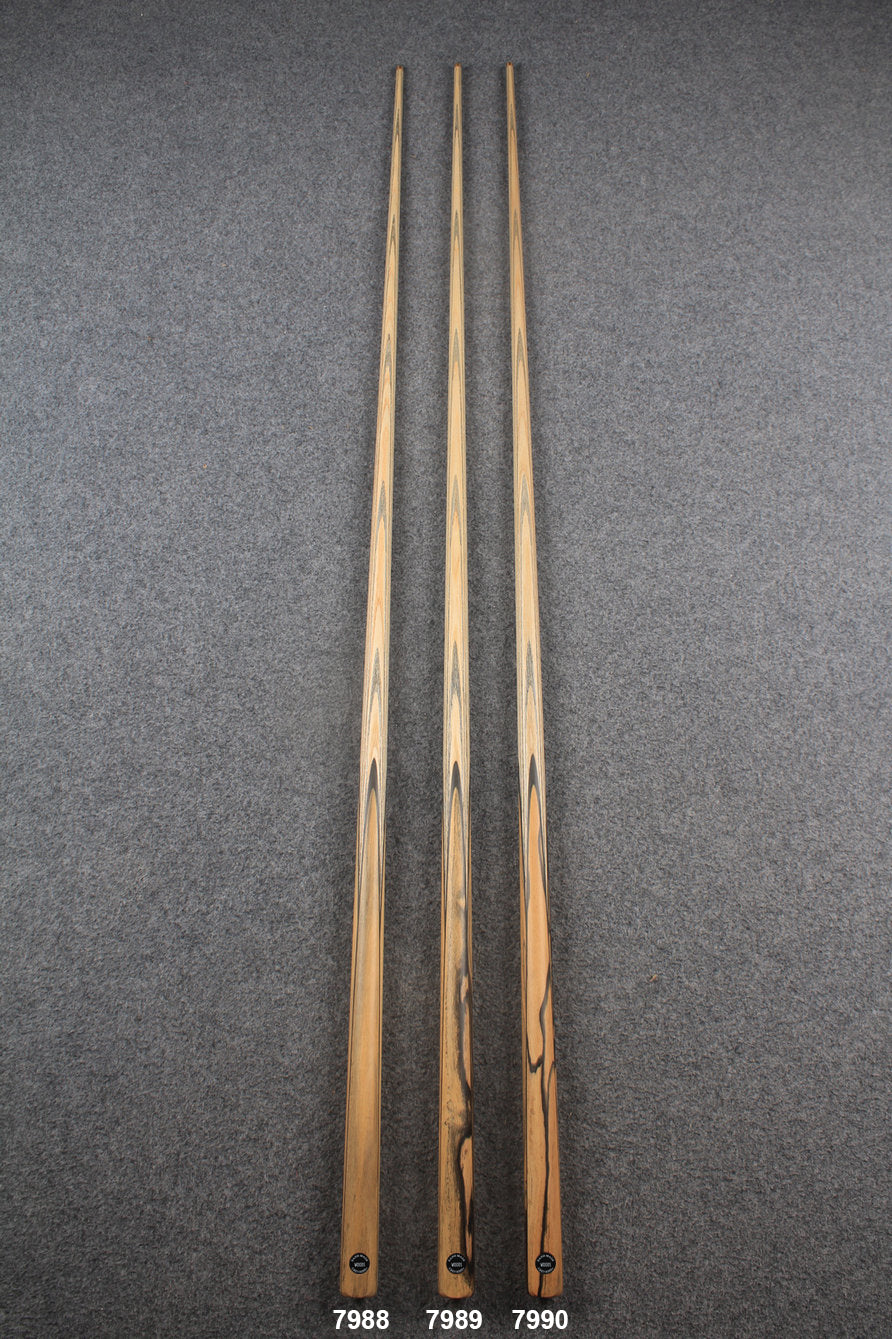 CHEVRONS+ 1 piece ash snooker cue  #7988- #7990