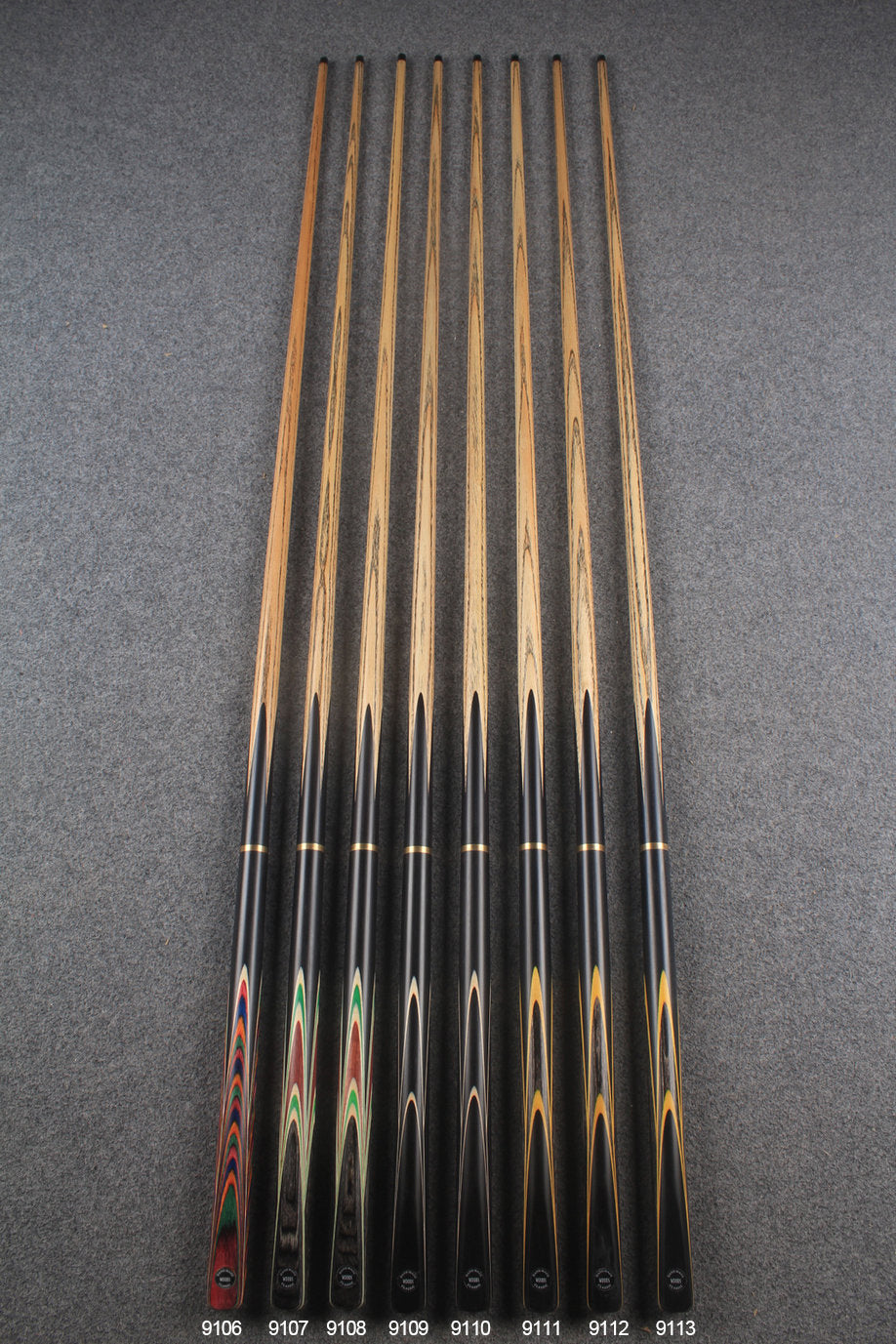 3/4 ash chinese 8 ball pool cue  #9106 - #9113 WOODS CUES