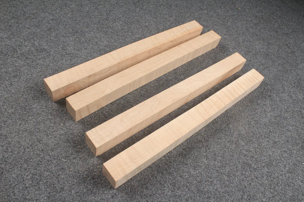 curly maple block pool cues butt turning blanks WOODS CUES