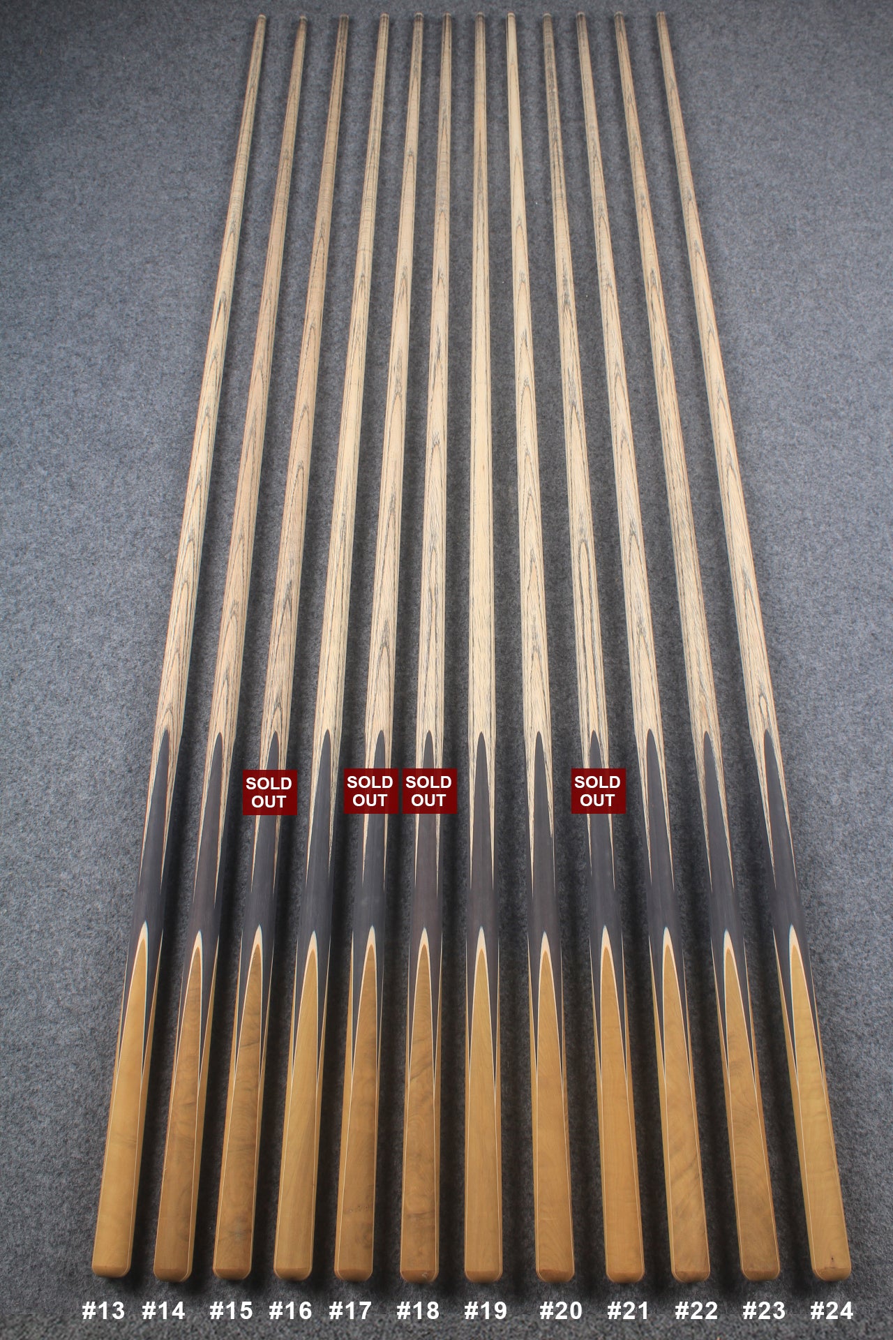 custom-made:  woods 1 piece handmade ASH snooker / pool cue #13-#24 - made to order