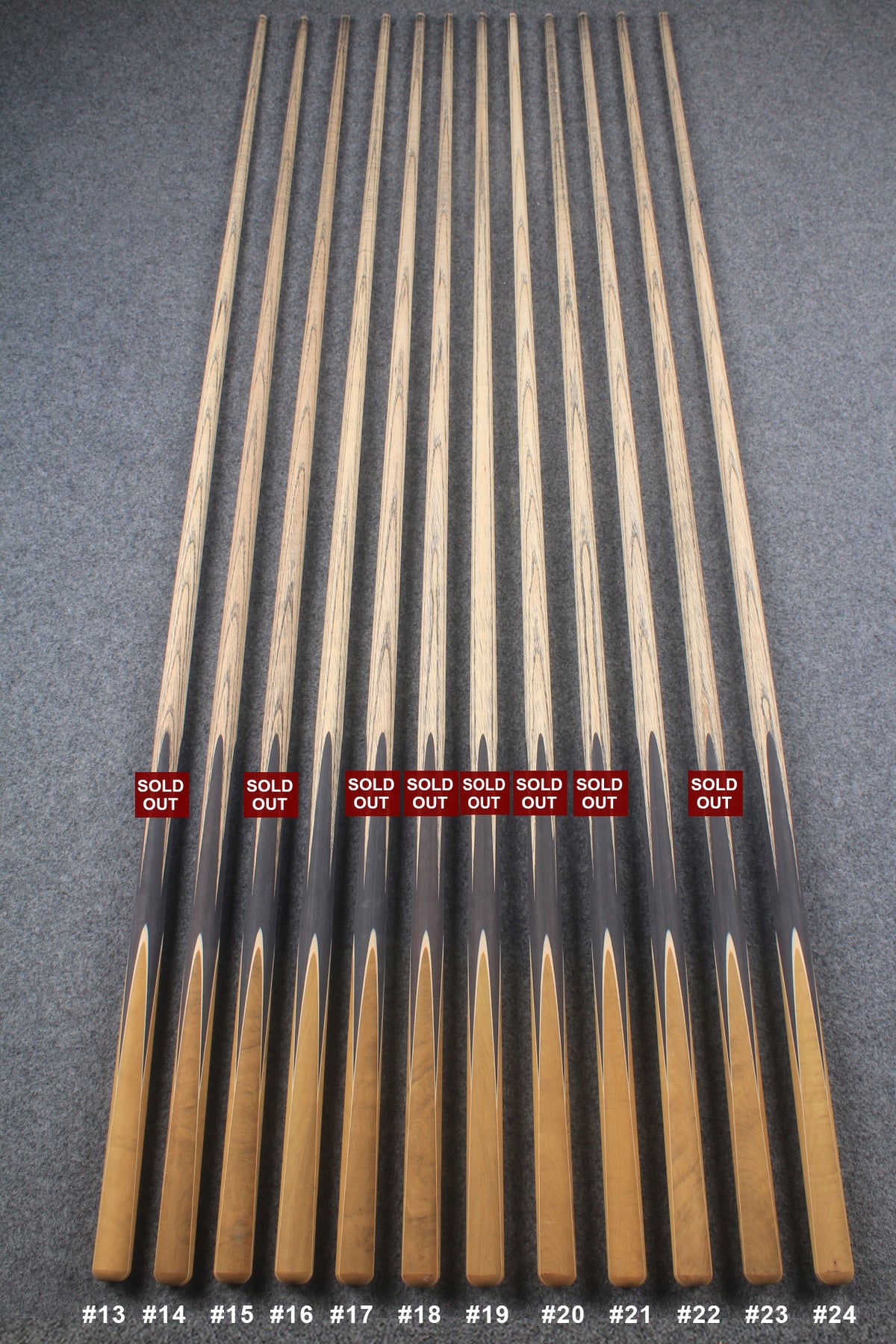 custom-made:  woods 1 piece handmade ASH snooker / pool cue #13-#24 - made to order