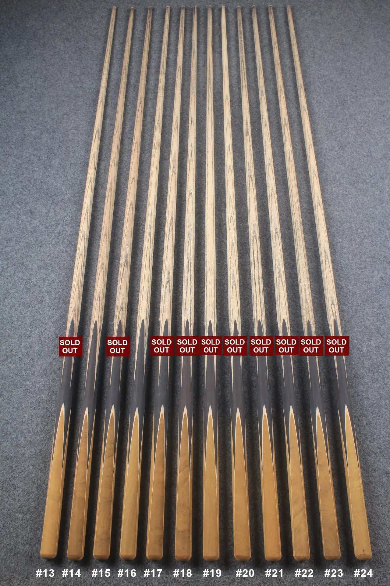 custom-made:  woods 1 piece handmade ASH snooker / pool cue #13-#24 - made to order