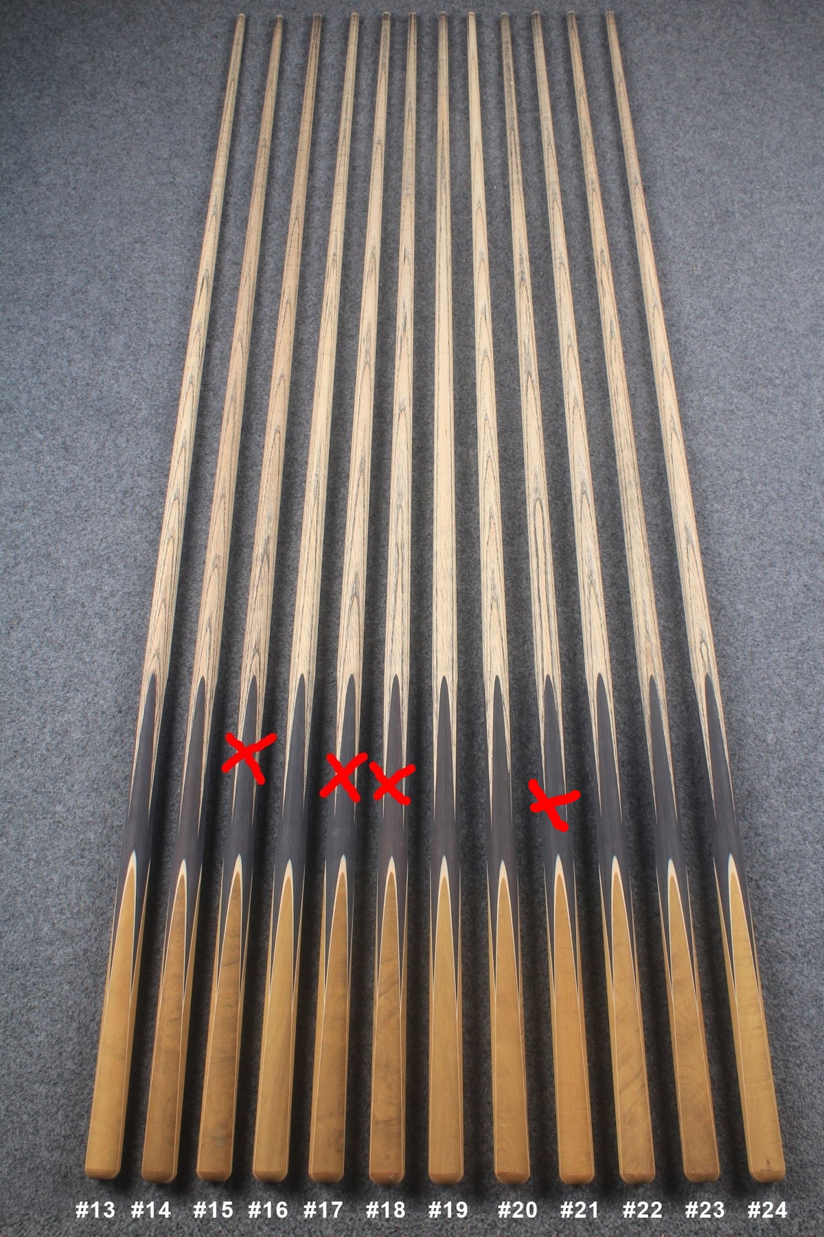 custom-made:  woods 1 piece handmade ASH snooker / pool cue #13-#24 - made to order