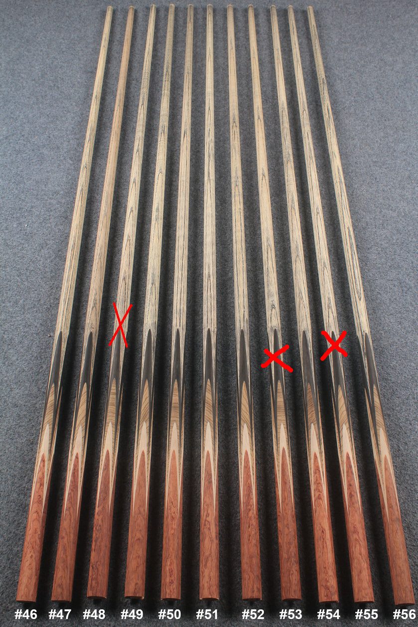 custom-made:  woods 1 piece handmade ASH snooker / pool cue #46-#56 - made to order