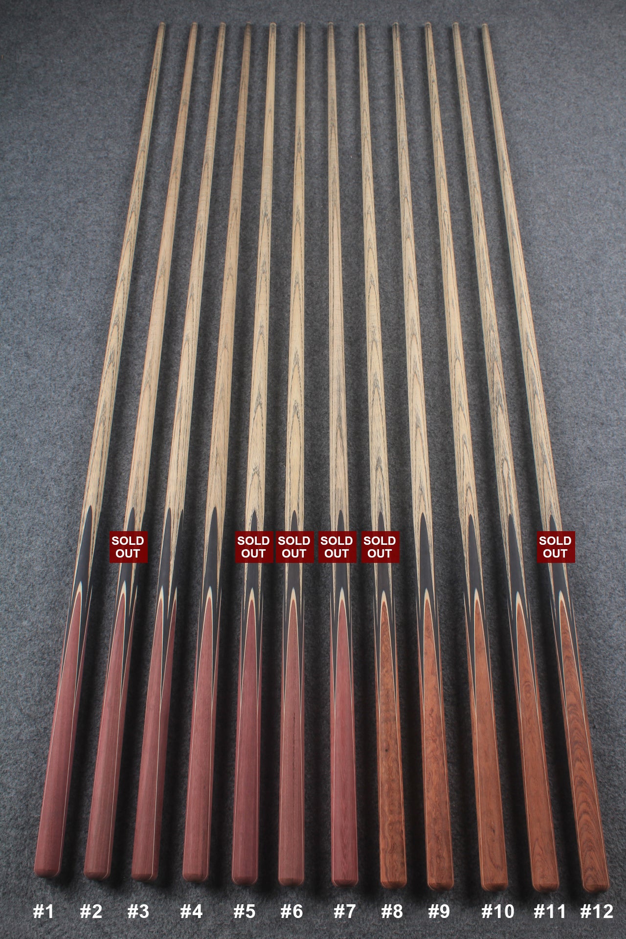 custom-made:  woods 1 piece handmade ASH snooker / pool cue #1-#12 - made to order