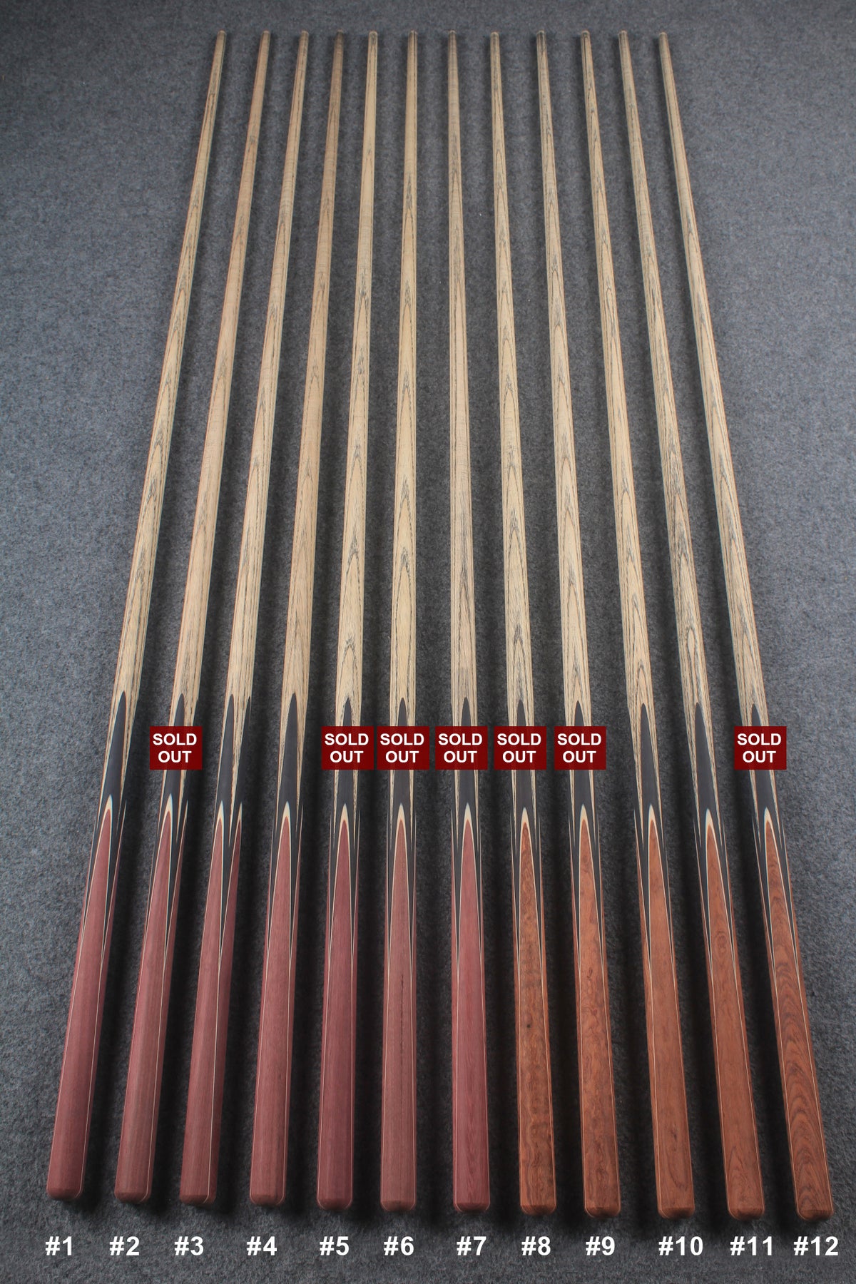 custom-made:  woods 1 piece handmade ASH snooker / pool cue #1-#12 - made to order
