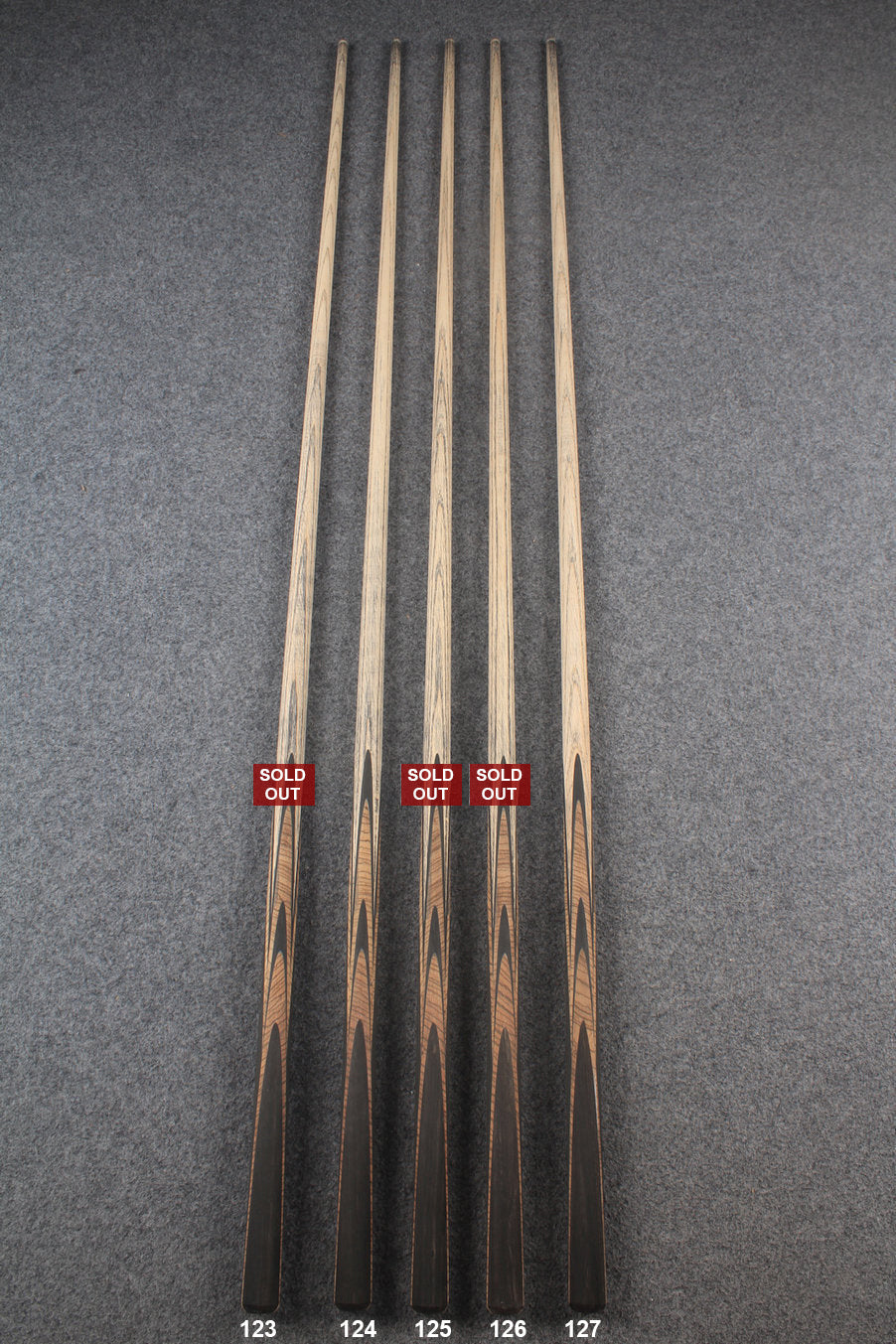 custom-made:  woods 1 piece handmade ASH snooker / pool cue #123-#127 - made to order