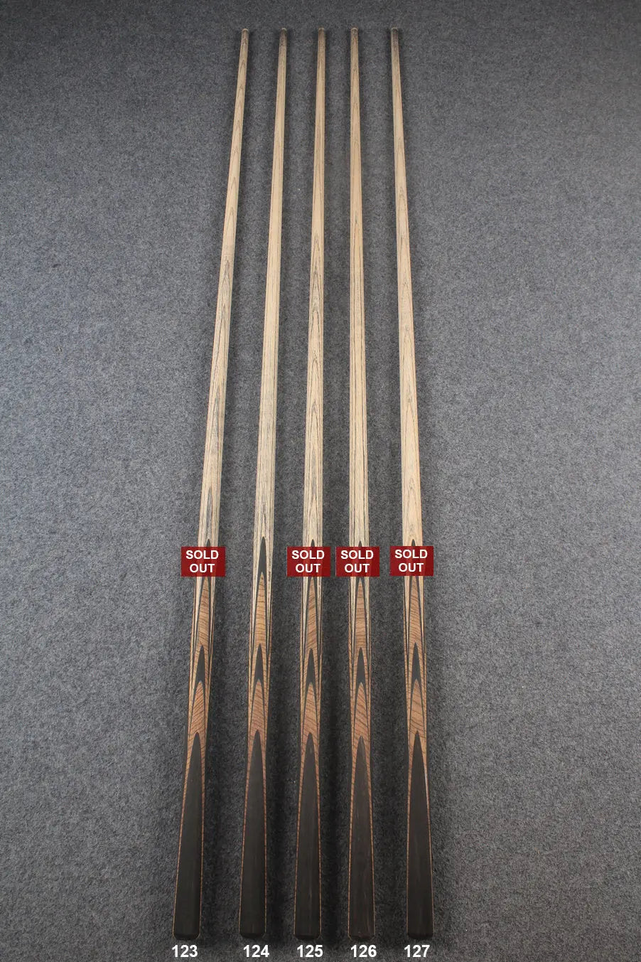 custom-made:  woods 1 piece handmade ASH snooker / pool cue #123-#127 - made to order