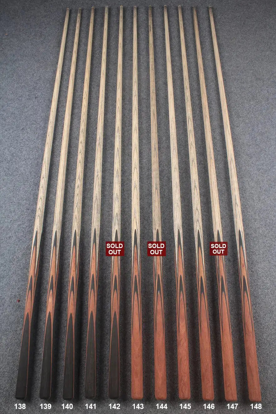 custom-made:  woods 1 piece handmade ASH snooker / pool cue #138-#148 - made to order WOODS CUES