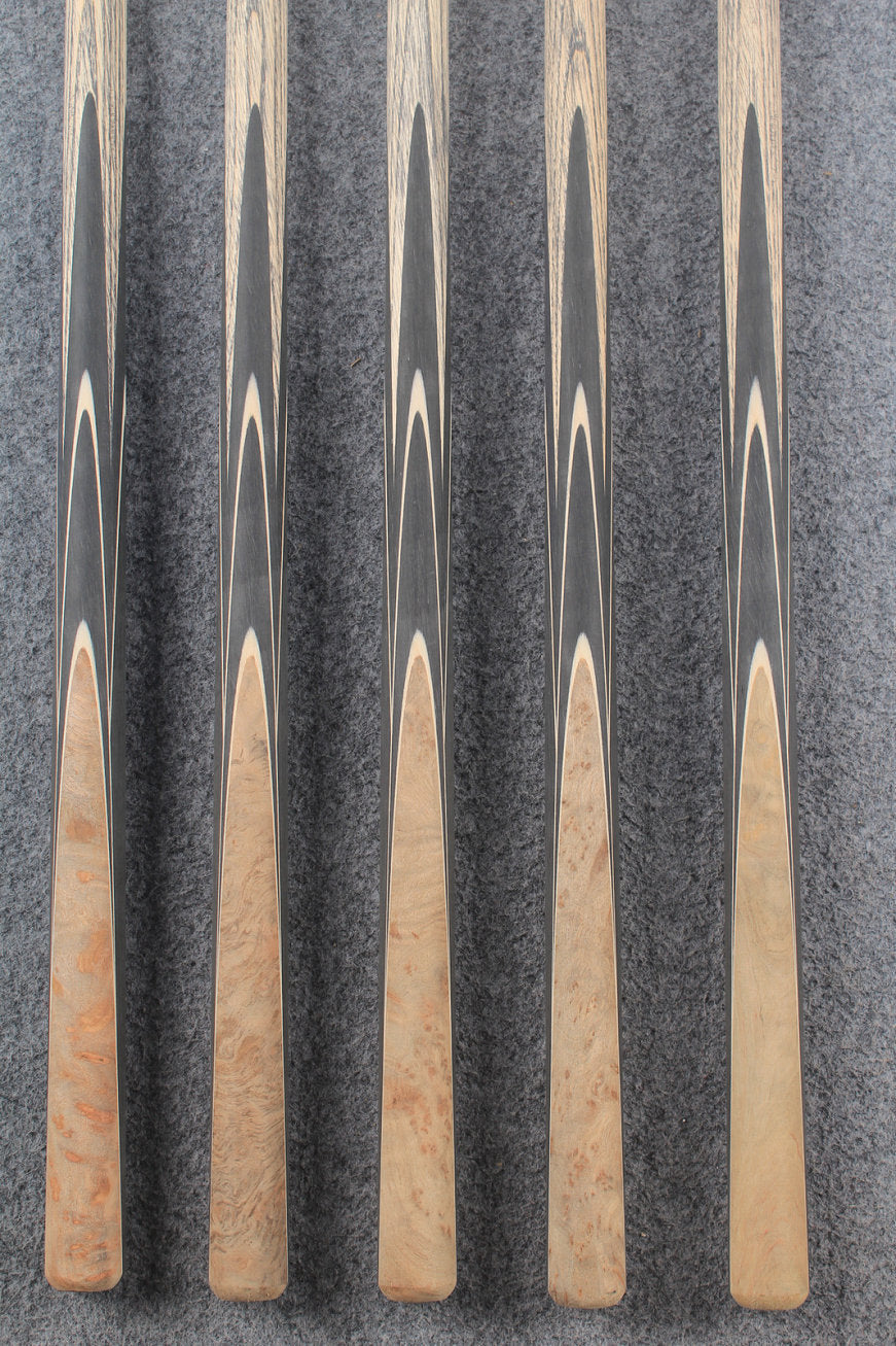 custom-made:  woods 1 piece handmade ASH snooker / pool cue #154-#158 - made to order WOODS CUES