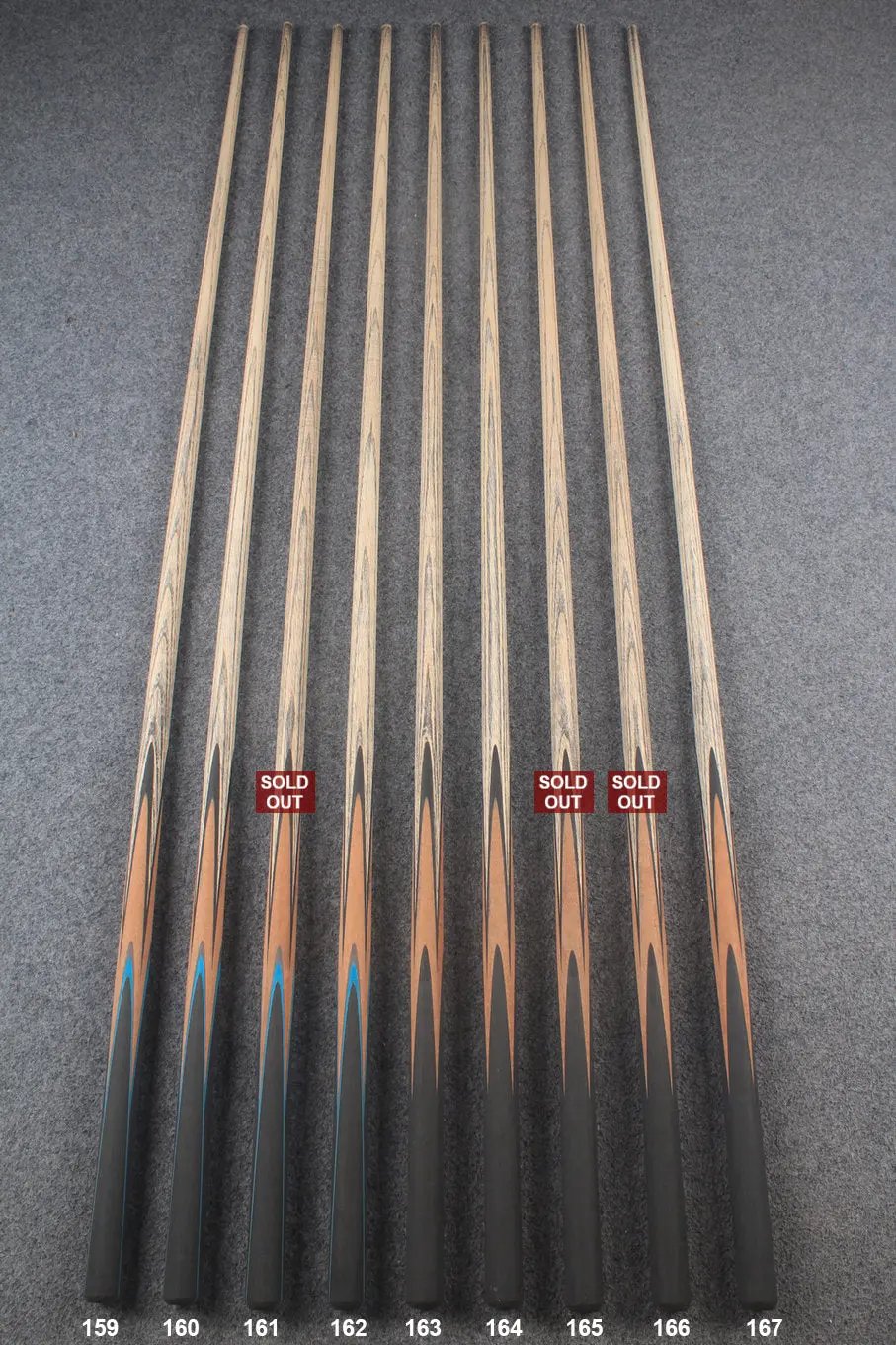 custom-made:  woods 1 piece handmade ASH snooker / pool cue #159-#167 - made to order