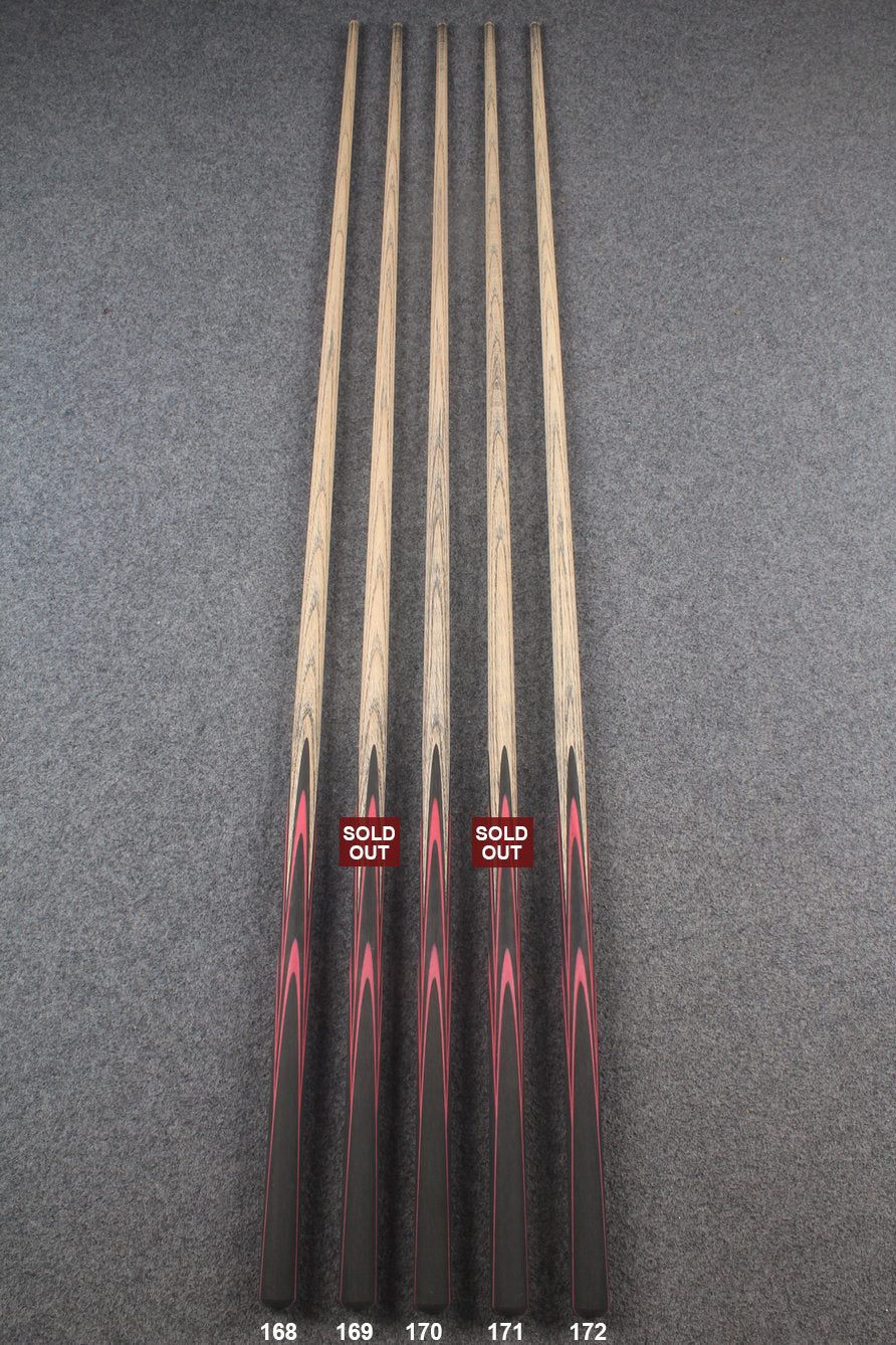 custom-made:  woods 1 piece handmade ASH snooker / pool cue #168-#172 - made to order