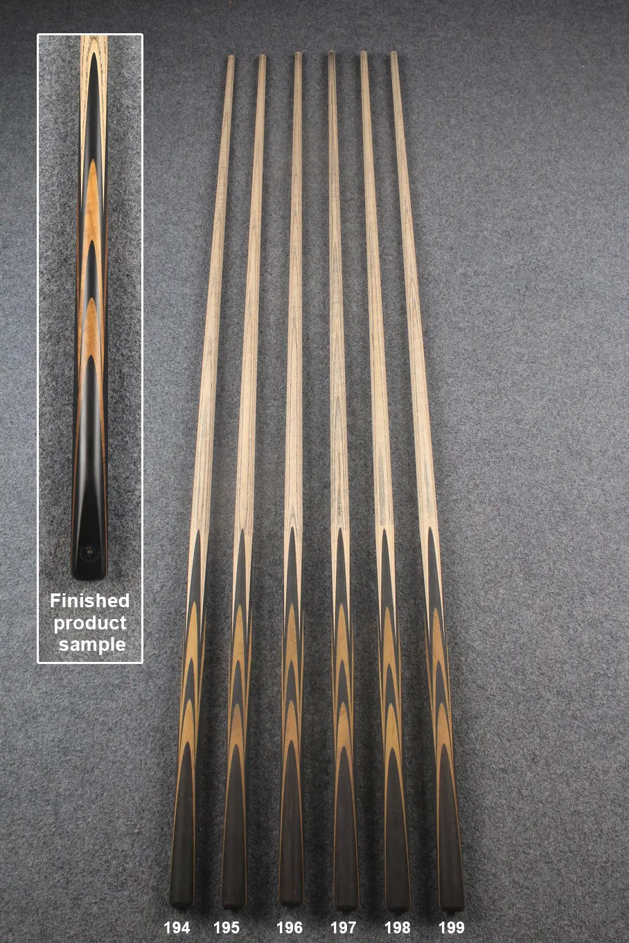 custom-made:  woods 1 piece handmade ASH snooker / pool cue #194-#199 - made to order