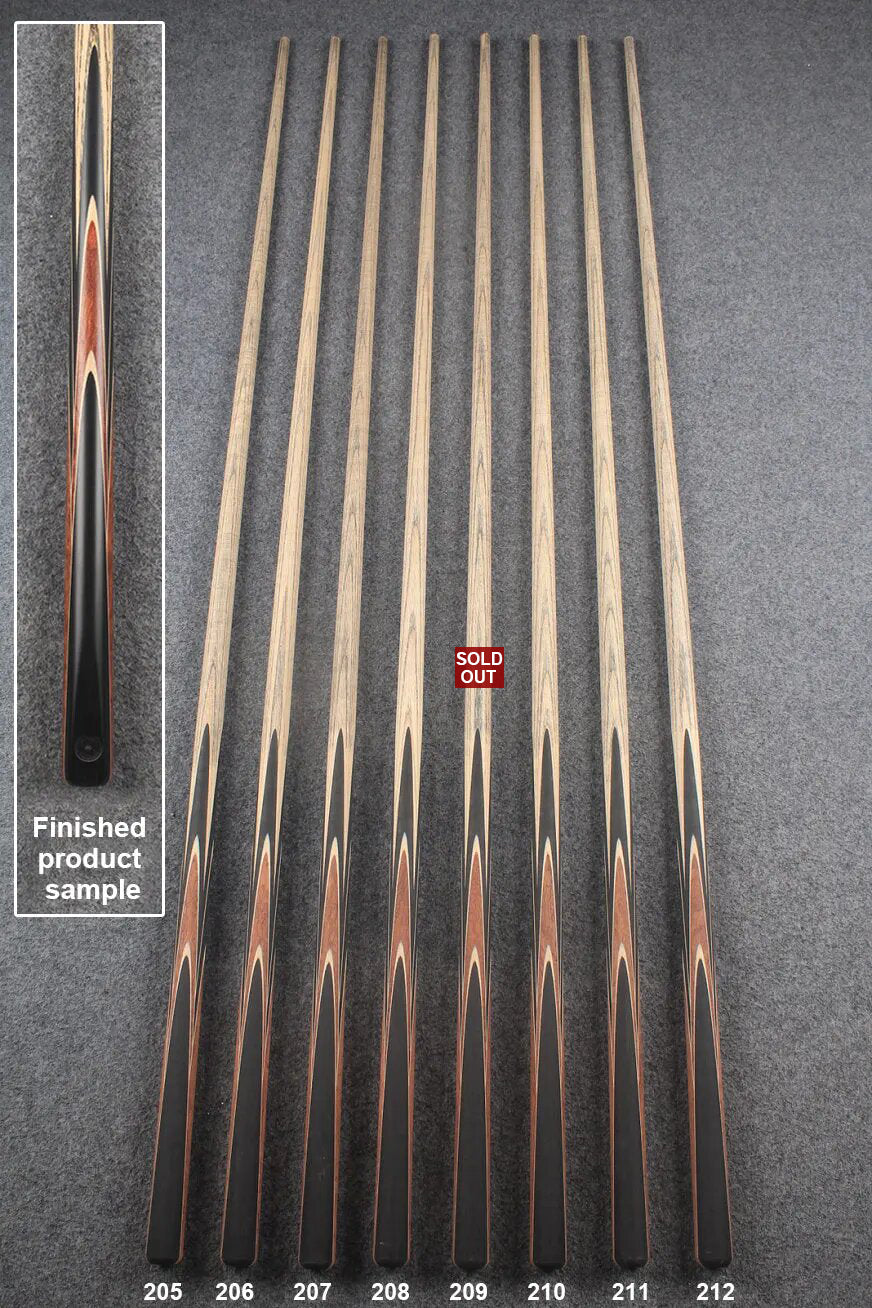 custom-made:  woods 1 piece handmade ASH snooker / pool cue #205-#212 - made to order