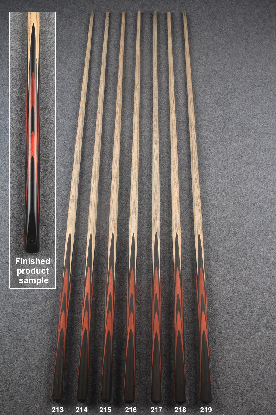 custom-made:  woods 1 piece handmade ASH snooker / pool cue #213-#219 - made to order