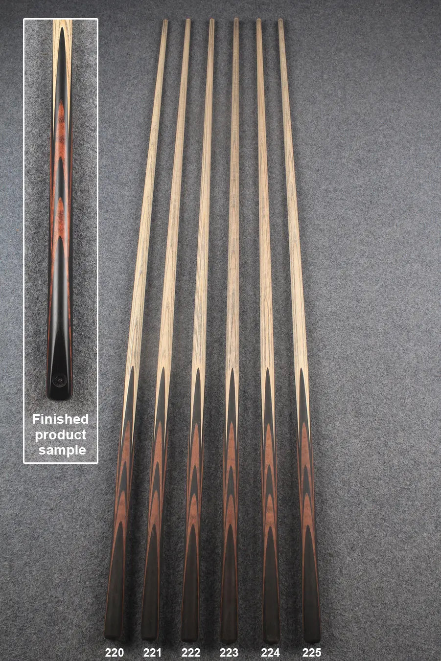 custom-made:  woods 1 piece handmade ASH snooker / pool cue #220-#225 - made to order