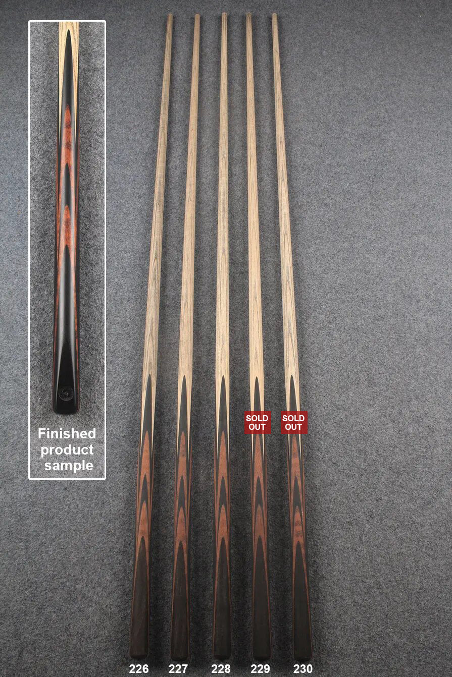custom-made:  woods 1 piece handmade ASH snooker / pool cue #226-#230 - made to order WOODS CUES
