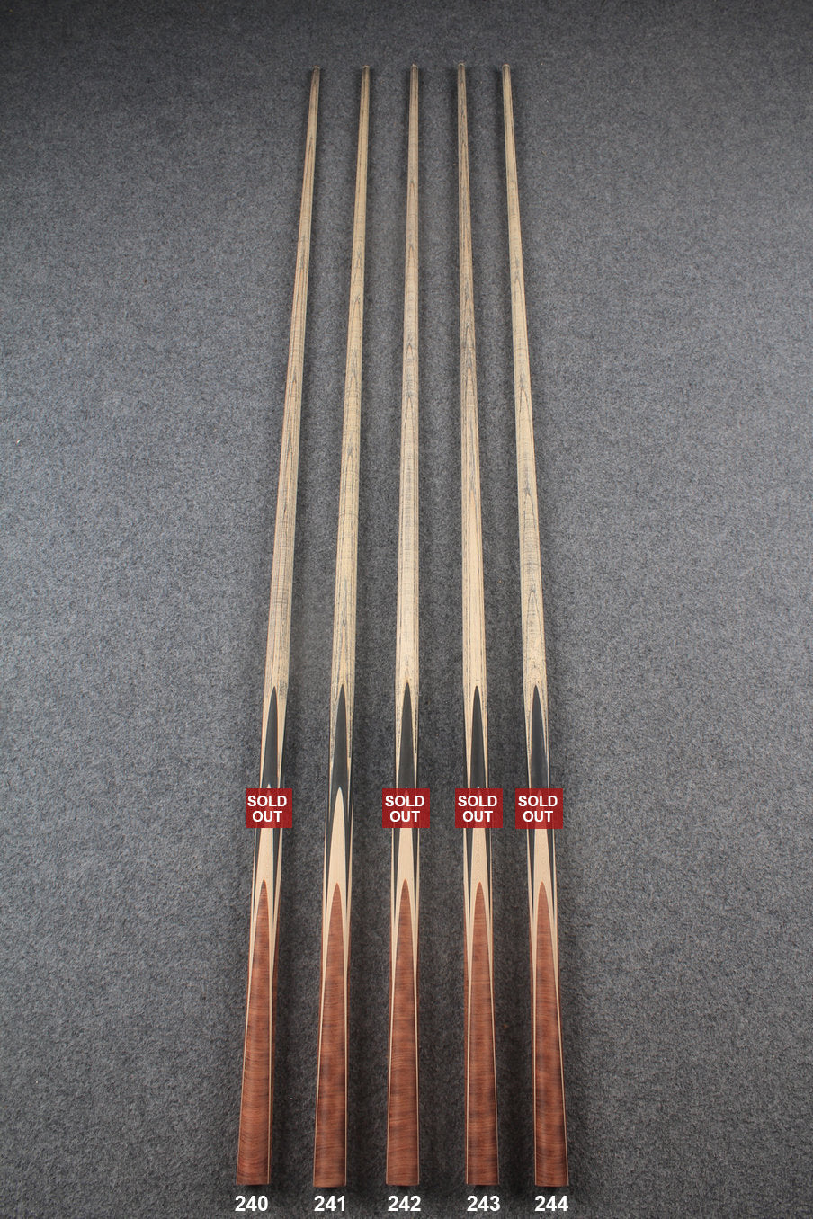 custom-made:  woods 1 piece handmade ASH snooker / pool cue #240-#244 - made to order
