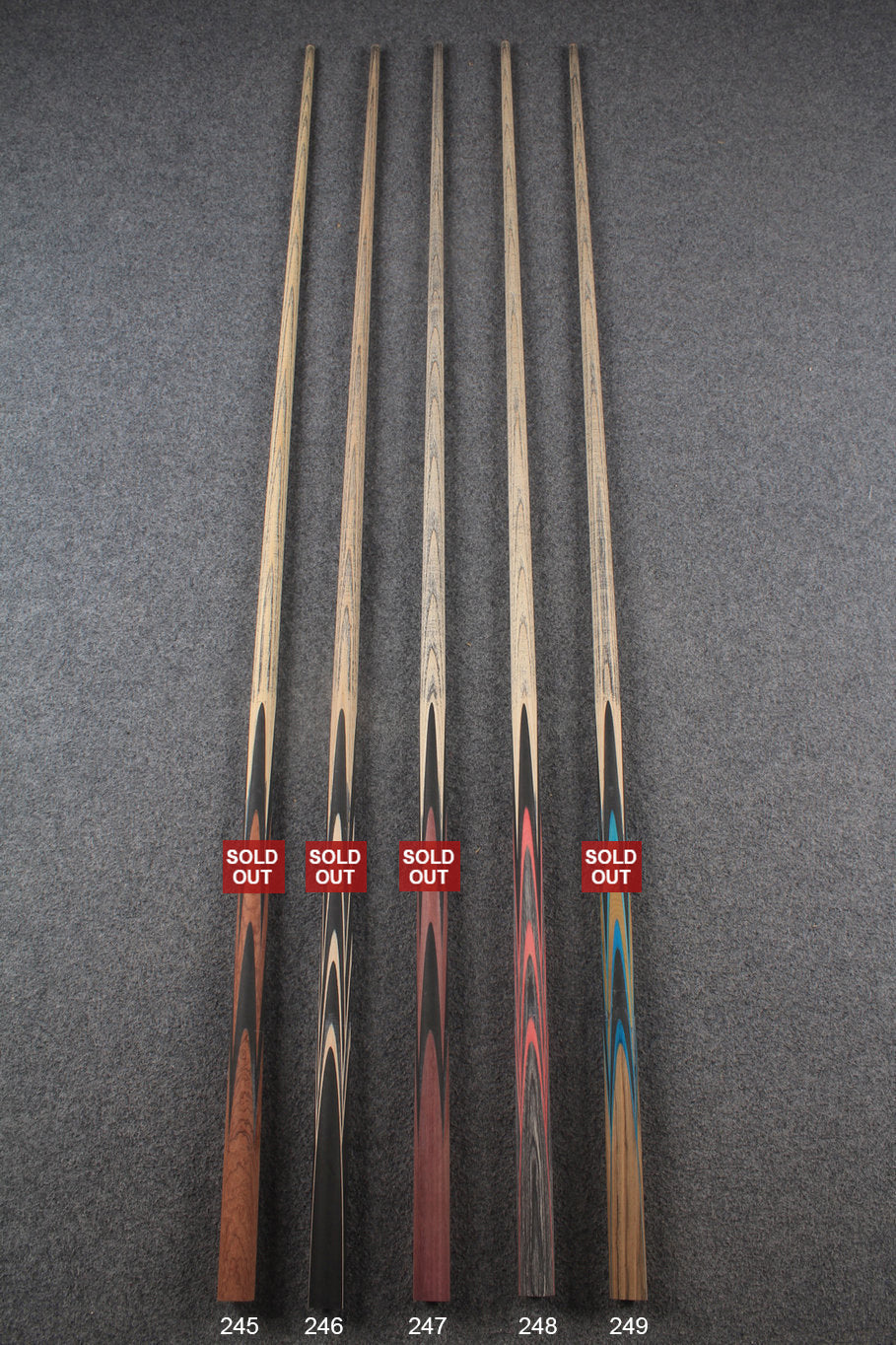 custom-made:  woods 1 piece handmade ASH snooker cue #245-#249 - made to order