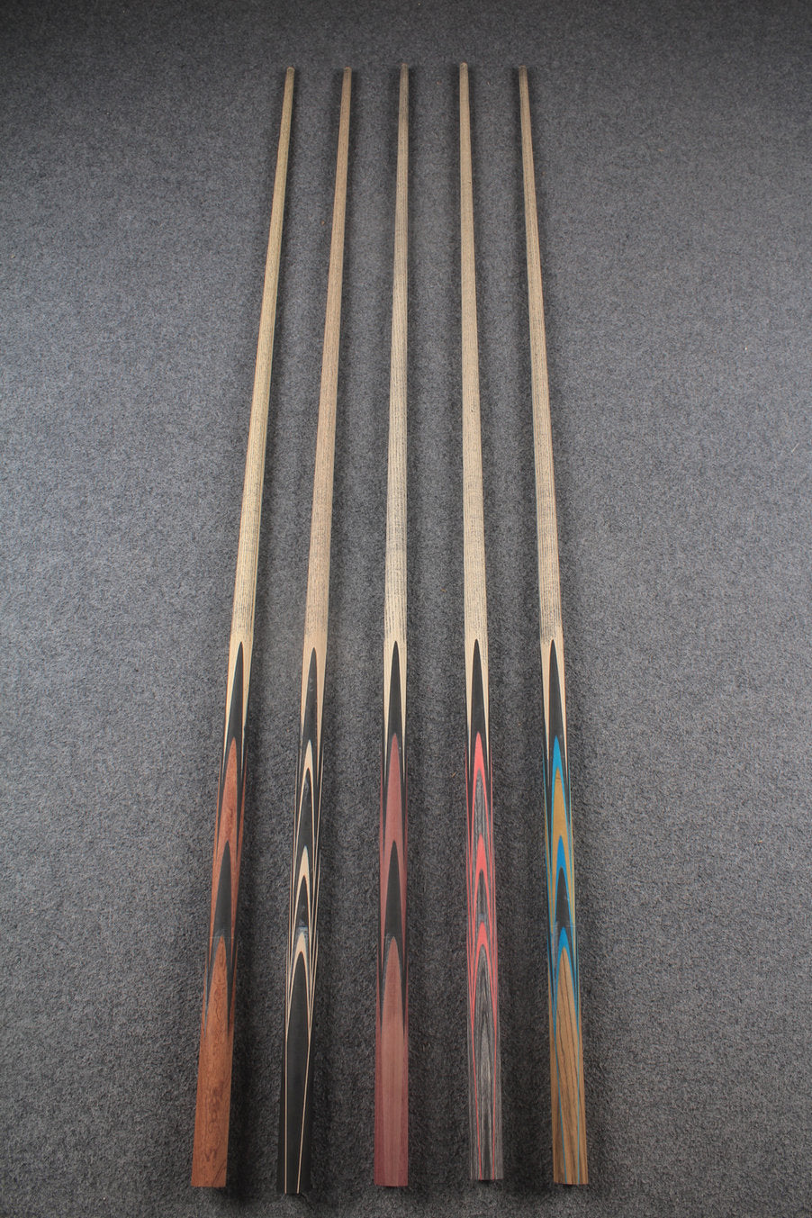 custom-made:  woods 1 piece handmade ASH snooker cue #245-#249 - made to order WOODS CUES