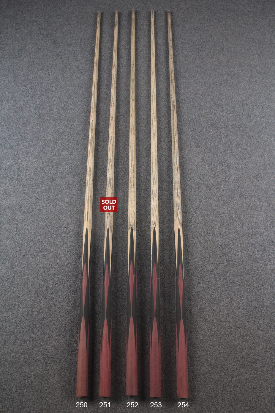 custom-made:  woods 1 piece handmade ASH snooker / pool cue #250-#254 - made to order