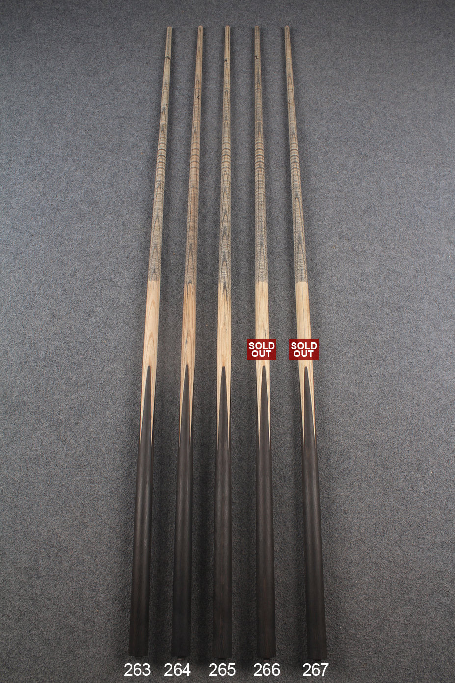 custom-made:  1 piece handmade ASH snooker / pool cue #263-#267 - made to order