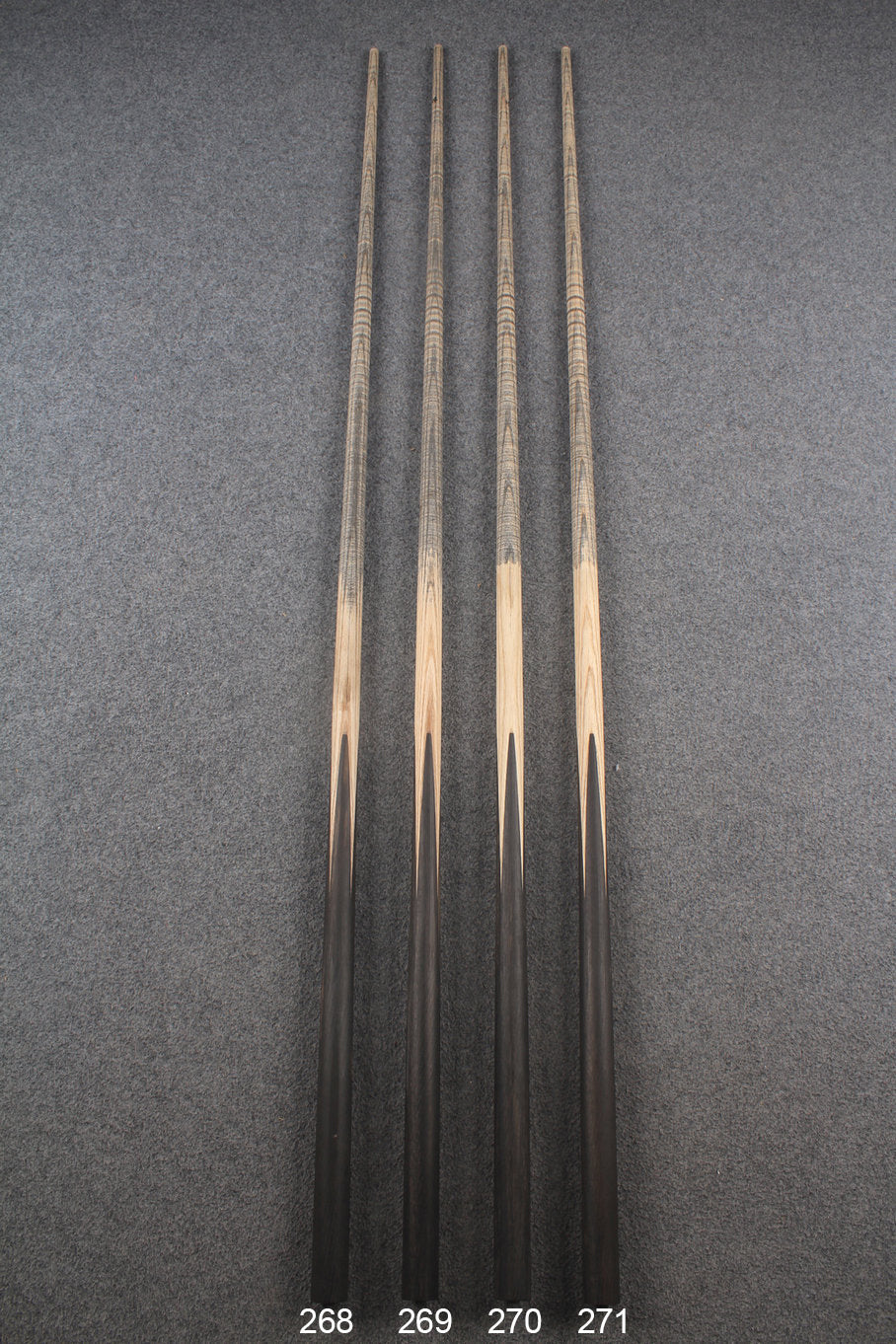 custom-made:  1 piece handmade ASH snooker / pool cue #268-#271 - made to order WOODS CUES