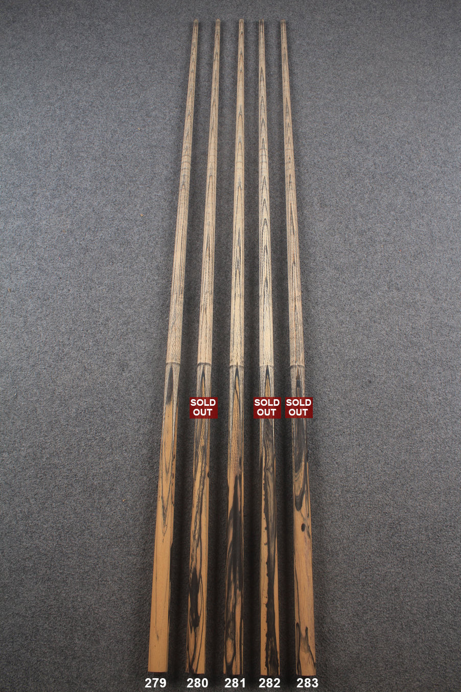custom-made:  woods 1 piece handmade ASH snooker / pool cue #279-#283 - made to order