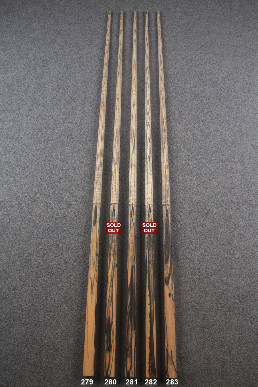 custom-made:  woods 1 piece handmade ASH snooker / pool cue #279-#283 - made to order