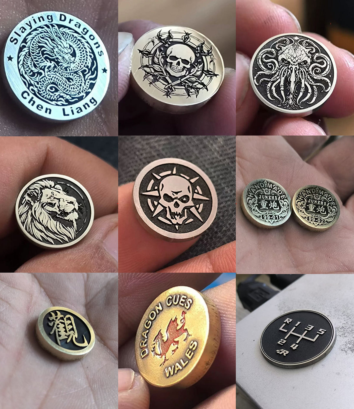 custom disc metal cue badge